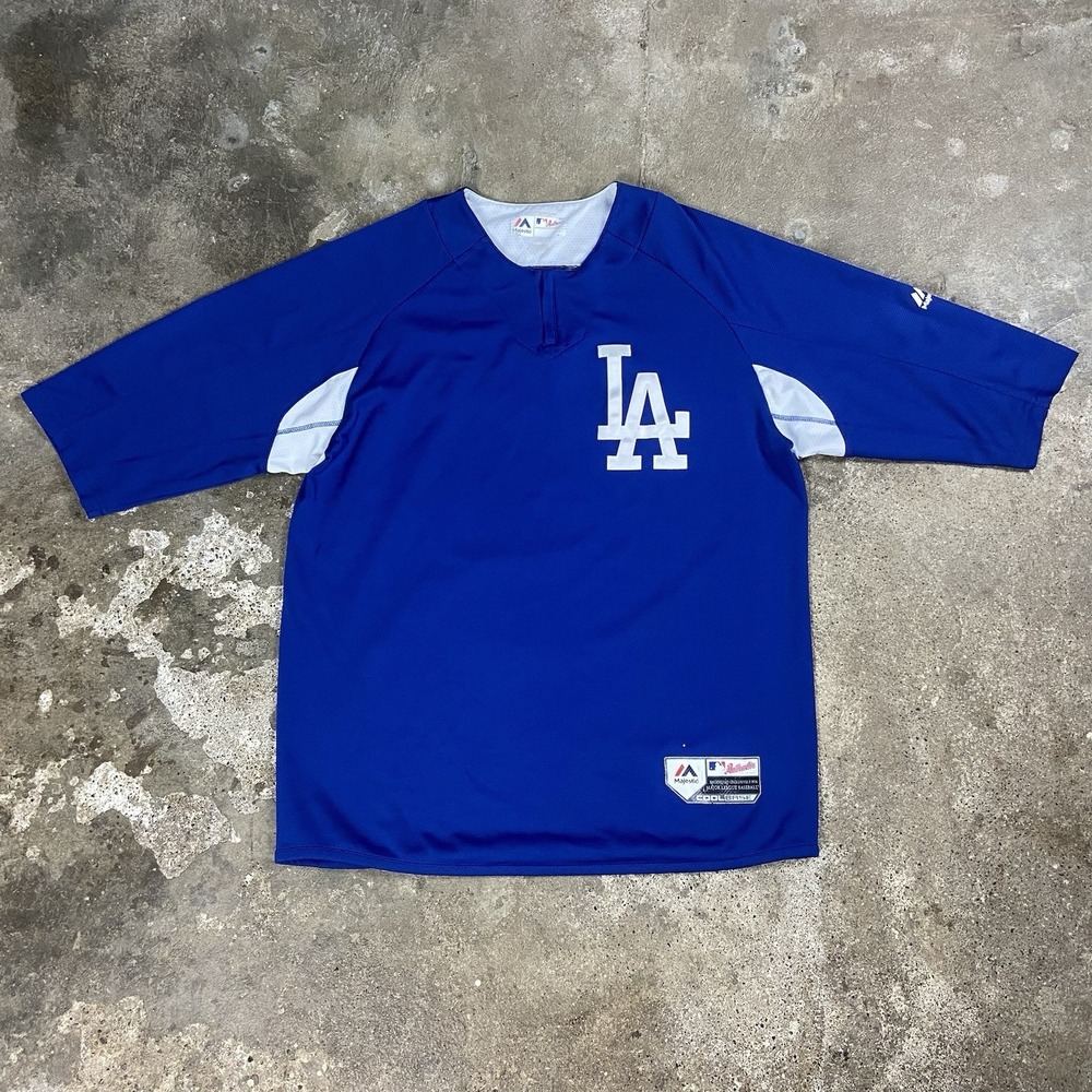 Majestic Authentic Los Angeles Dodgers Batting Practice Jersey Size Large Blue